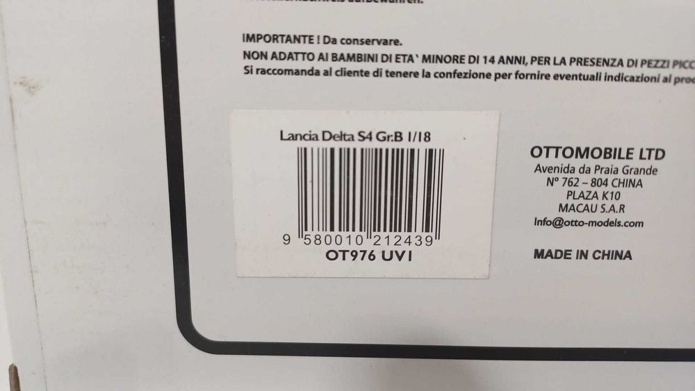 1/18 Lancia Delta S4 - Grupo B ...br - OTTO OT976