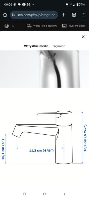 IKEA Brogrund bateria umywalkowa nowa 905.320.99