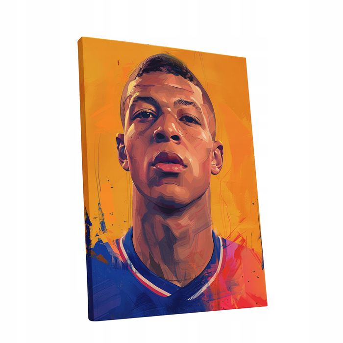 Nowoczesny Portret Kylian Mbappé na płótnie 75x100 cm