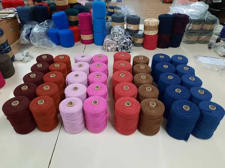 Fio de algodão torcido para trabalhos manuais macramé croché tricô