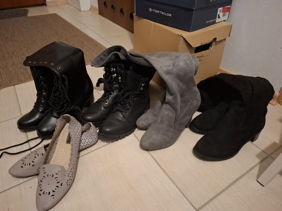 Buty damskie 38 kozaki botki muszkieterki balerinki