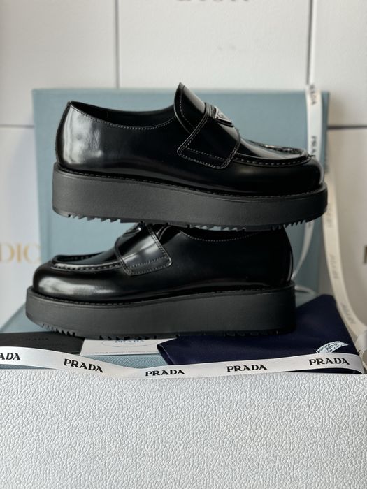 Mokasyny Prada Black Leather