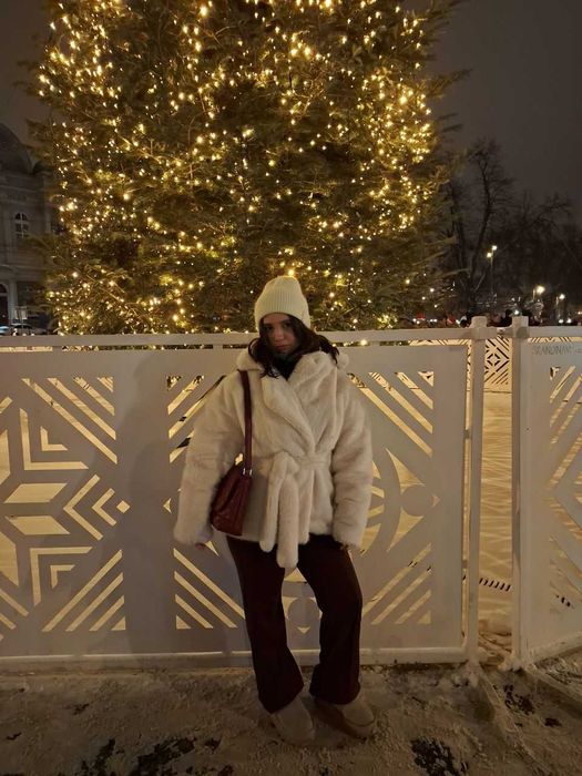 Шуба біла з преміум еко хутра