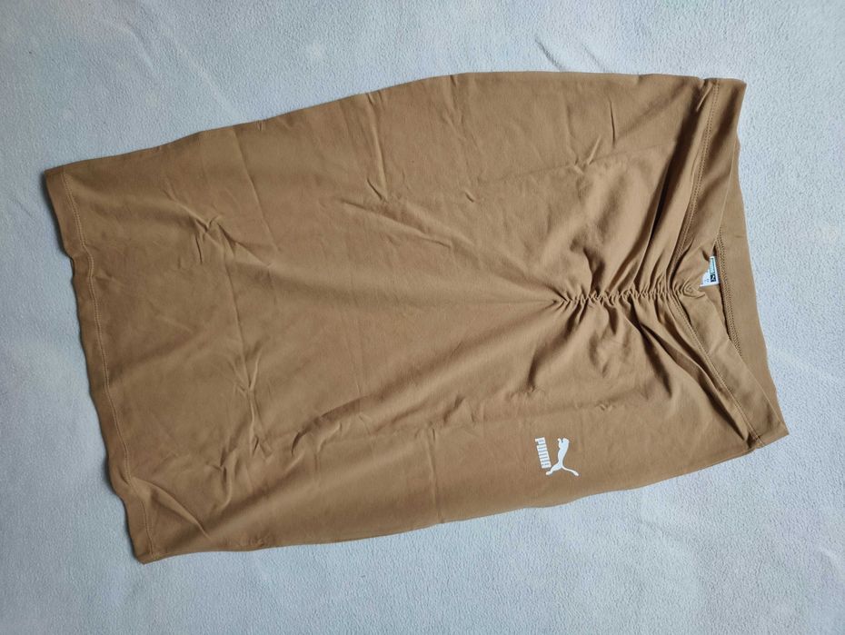 Brązowa spódnica damska z marszczeniem Puma L