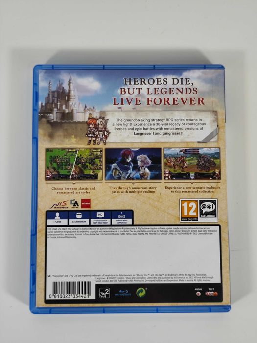 Langrisser I & II Playstation 4 PS4
