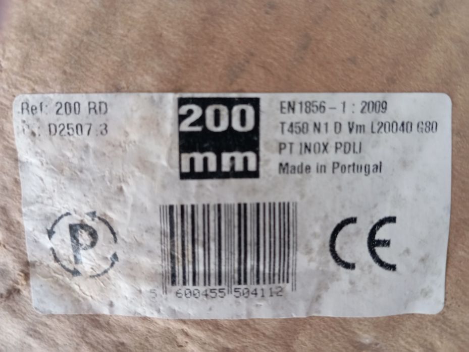 Tubo inox duplo de 200 mm