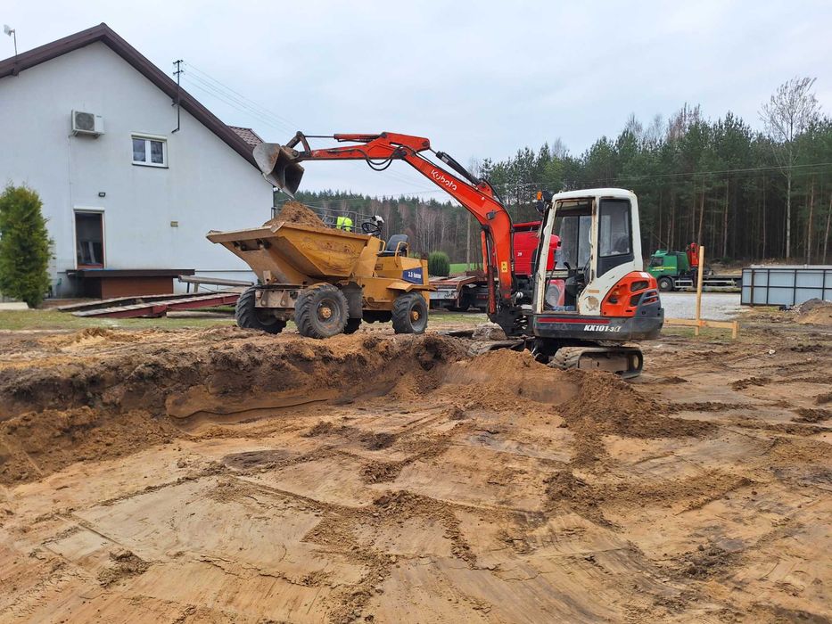 Usługi minikoparką koparką , wozidłem. Roboty Ziemne