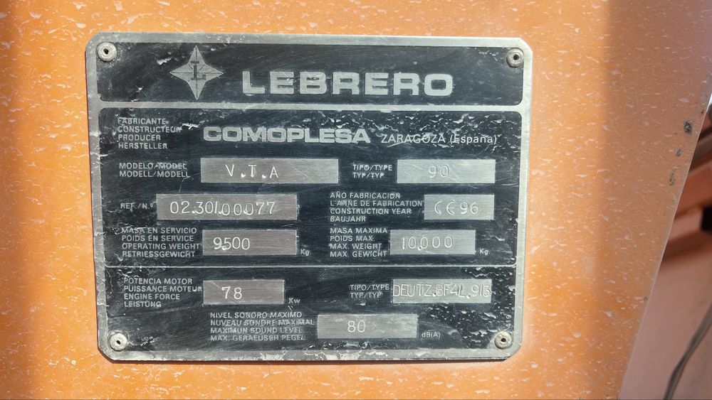 Vendo cilindro compactador Lebrero VTA 90