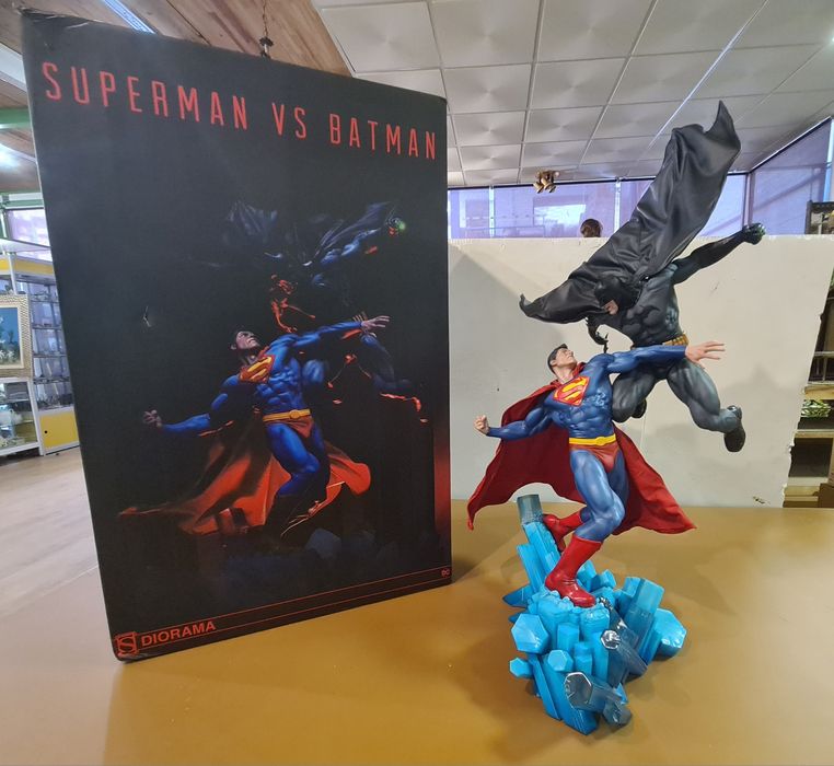 Dc Sideshow superman vs batman estatua de resina