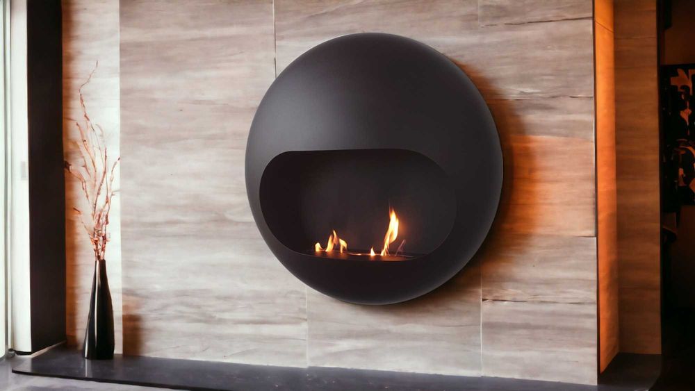 Biokominek ścienny industrialny