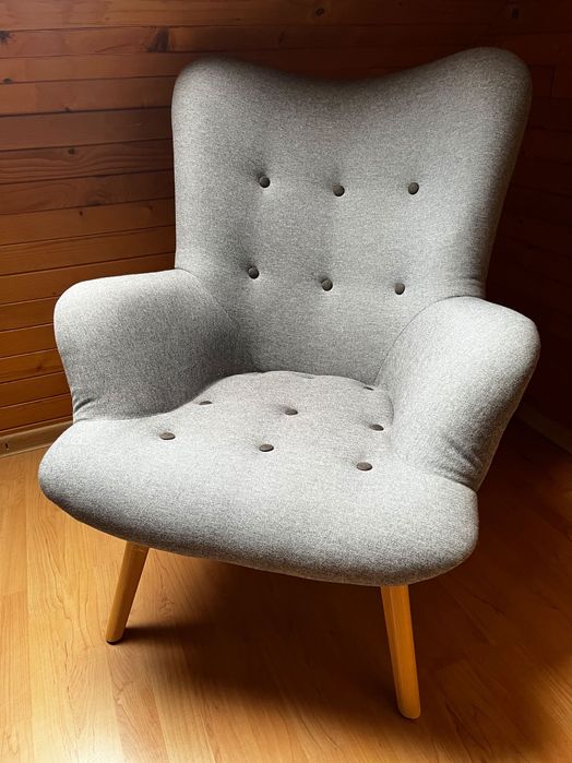 Fotel uszak/ szary fotel