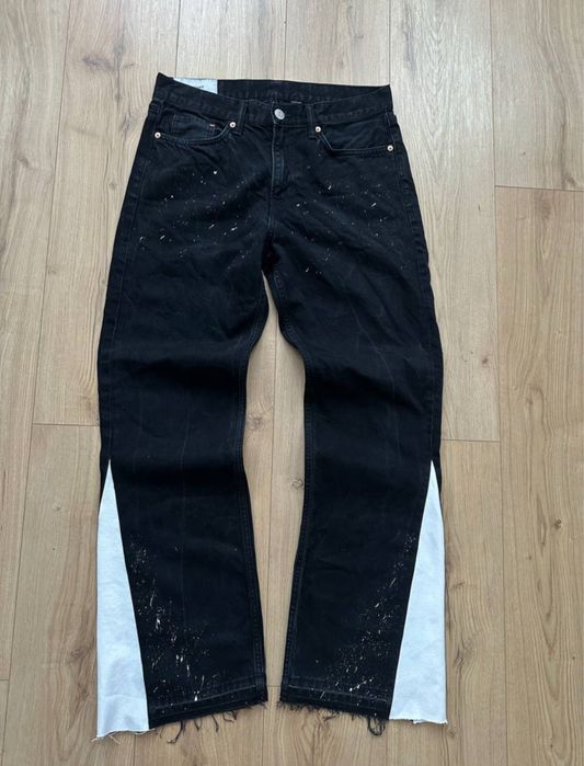 Джинсы ручной работы клеш, Flared custom/ Swag y2k sk8 drip drill