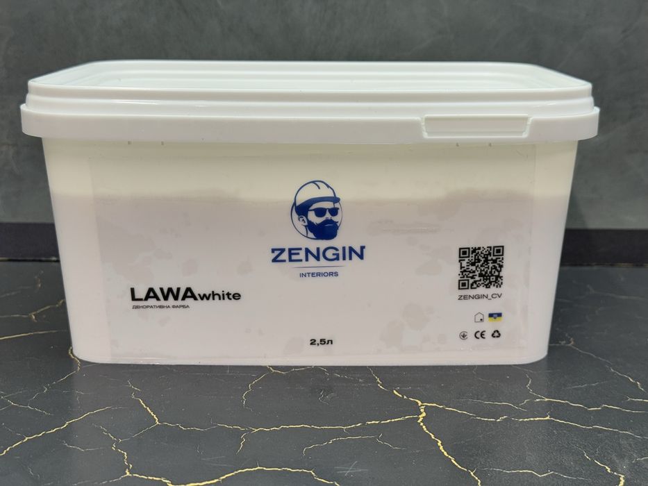 Декоративна штукатурка Zengin Lawa White 5л