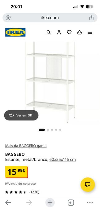 Móveis Ikea - estante de metal, mesa escrivaninha, candeeiro de mesa