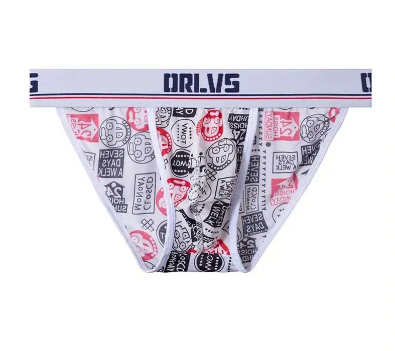 Delikatne slipy męskie ORLVS z modnym wzorem L