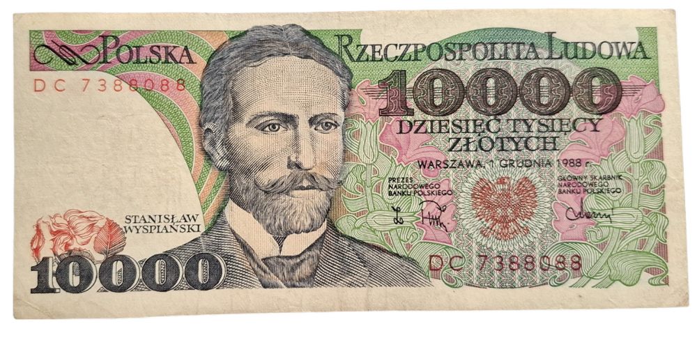 Stary Banknot kolekcjonerski Polska 10000 zł 1988