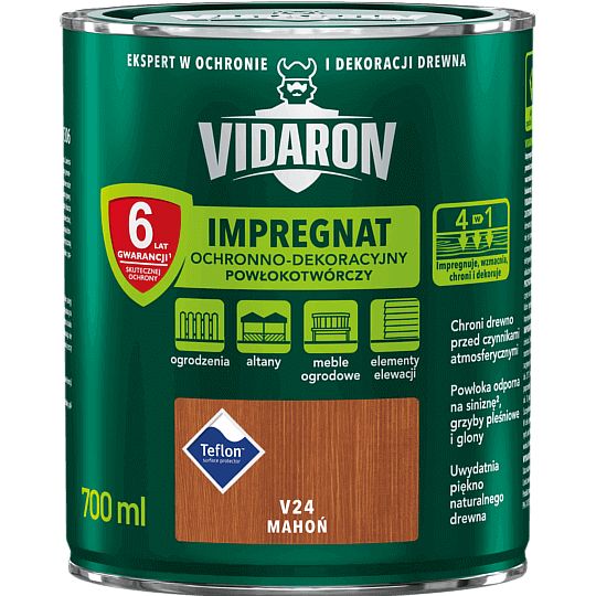 VIDARON Impregnat Ochronno-Dekoracyjny V24 Mahoń 0,7L