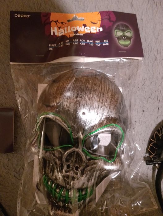 Maska swiecaca halloween plus gratisy okazja