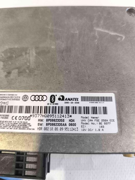 MÓDULO DO BLUETOOTH AUDI TT 2.0 TFSI quattro (147 kW / 200 cv) [06.2008 - 06.2010] 8P0862335S (OEM) | 8P0862335AA (OEM)