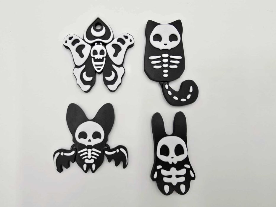 Czarne Szkielety — Magnesy na lodówkę — Druk 3D