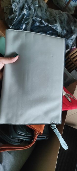 Kopertówka xxl torebka kopertowa niebieska szara