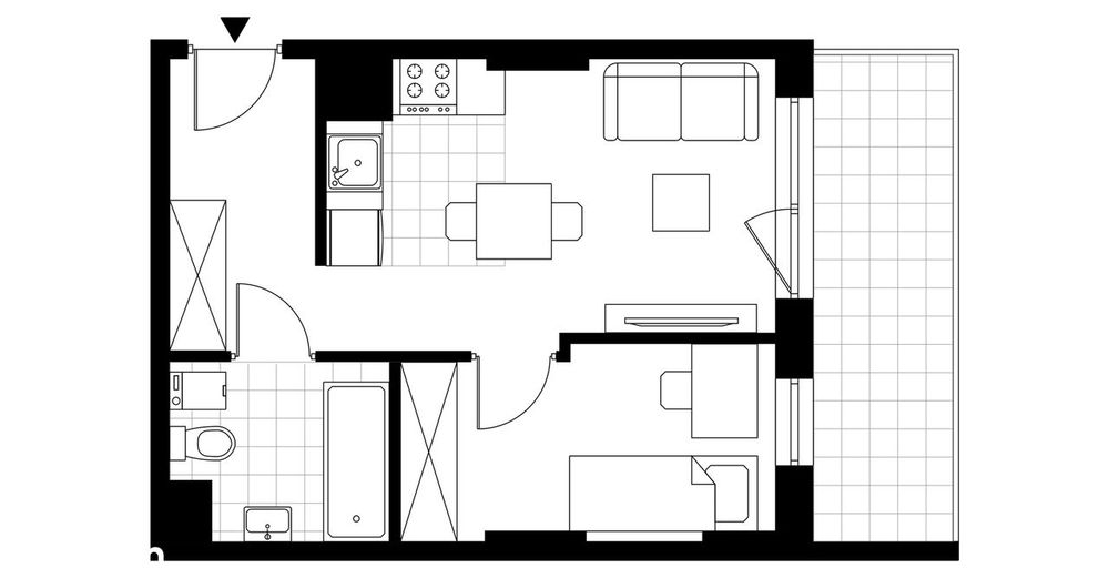 2-pokojowe mieszkanie 31m2 + balkon Bezpośrednio