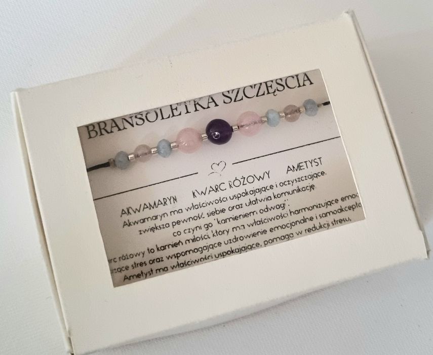 Bransoletka ametyst kwarc akwamaryn