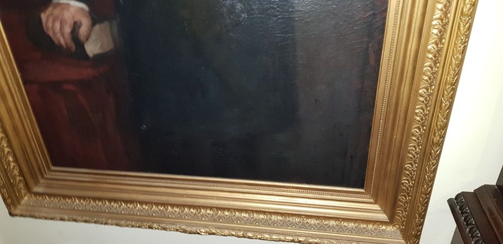 Okazja !!! XIX w Portret Szlachcica Olej na Płótnie 1903r w XIXw Ramie