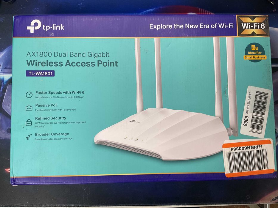 TP-LINK TL-WA1801 точка доступу, двухдіапазонна, гігабітна WiFi 6,