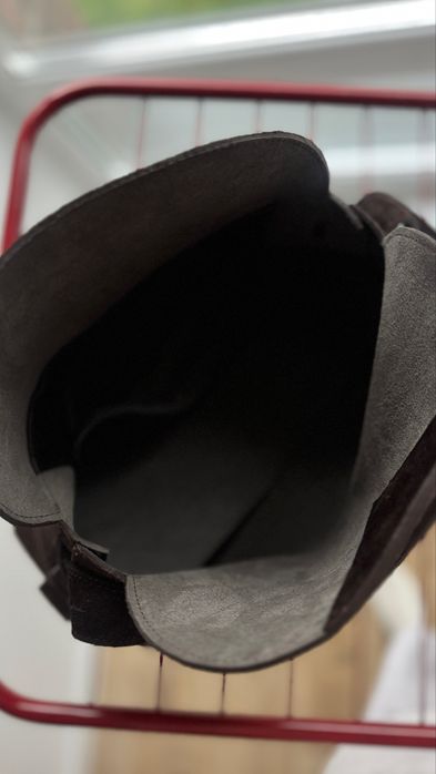 Замшева сумка шоколадного кольроу