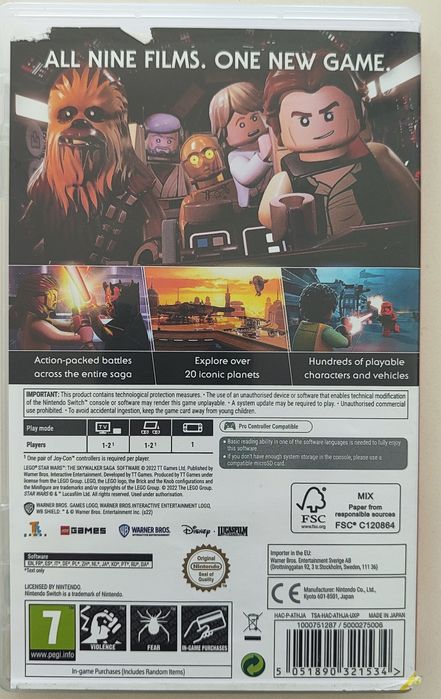 Jogo nintendo "Star Wars: The skywalker Saga"