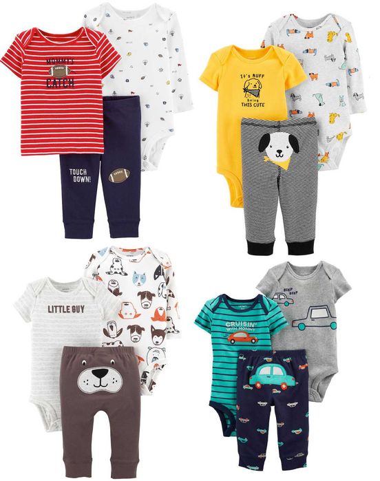 Подарунковий комплект Carters картерс Веселі попки боді трійка 9 - 24 міс. 74 80 86 92