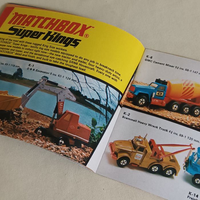 Raro e antigo catálogo matchbox 1974