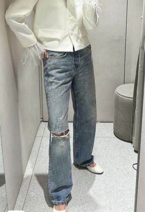 Невероятные шикарные стильные джинсы Зара 34