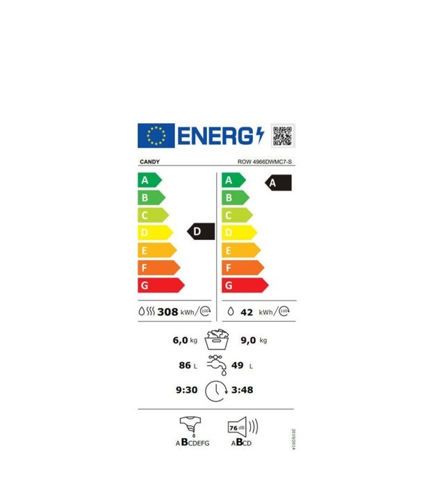 Máquina lavar e secar roupa Candy Row