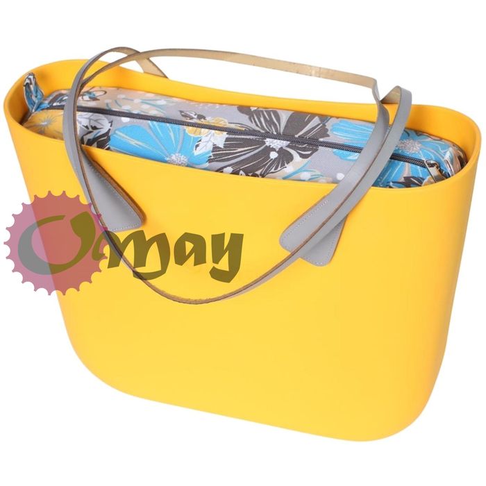 organizer OBAG STANDARD szary kwiaty niebiesko-żółte wkład OMAY