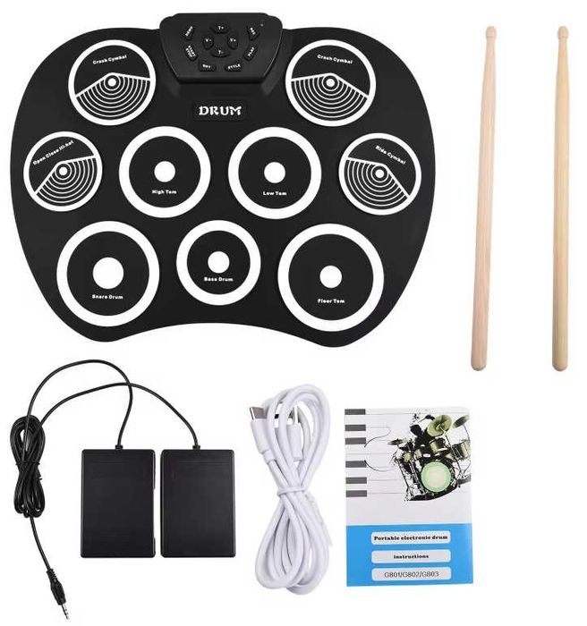 Портативна тренувальна ударна установка G80 (7 "барабанів" + 2 педалі)