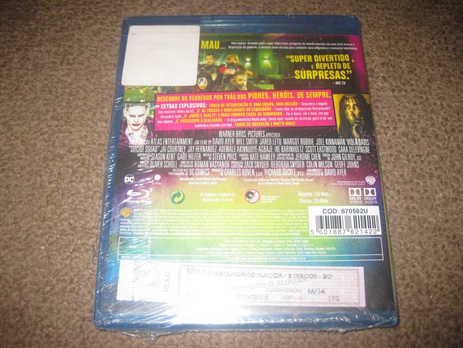 Blu-Ray "Esquadrão Suicida" com Will Smith/Selado!