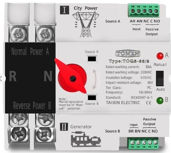 Автоматичний перемикач введення резерву TOMZEN