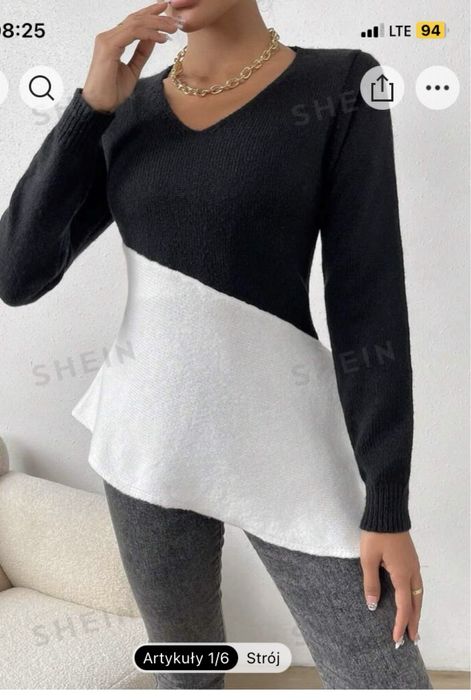 Asymetryczny sweterek