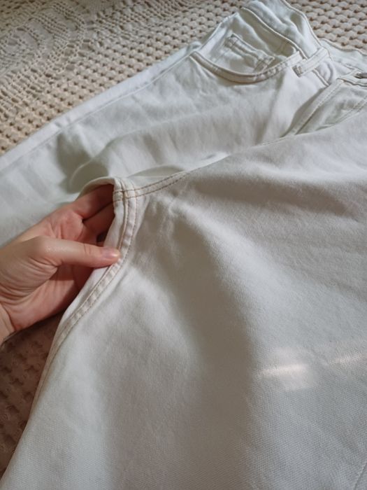 Прямі джинси молочні massimo dutti  34р(xs)