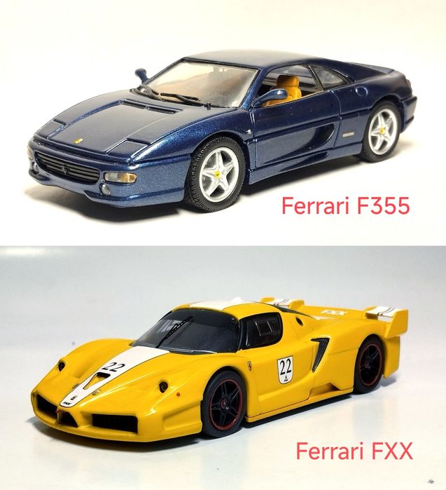Ferrari F355 (1994-99) Detail Cars + Ferrari FXX Hot Wheels Elit  1/43