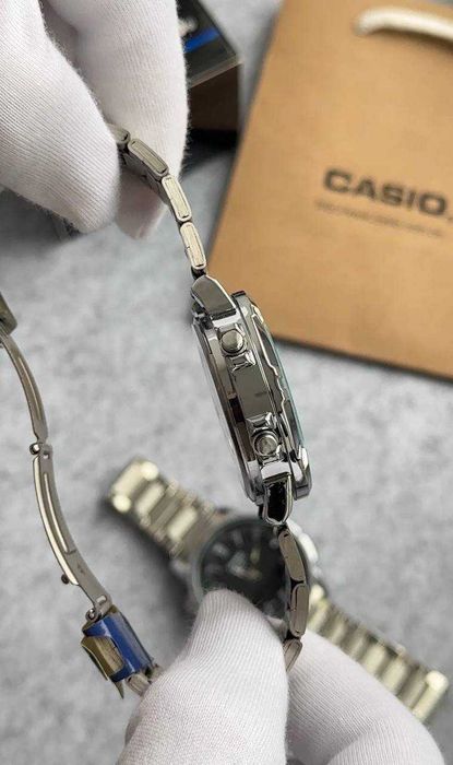 Годинник casio 870 silver black | часы мужские | касио годинник чоловічий | часы casio