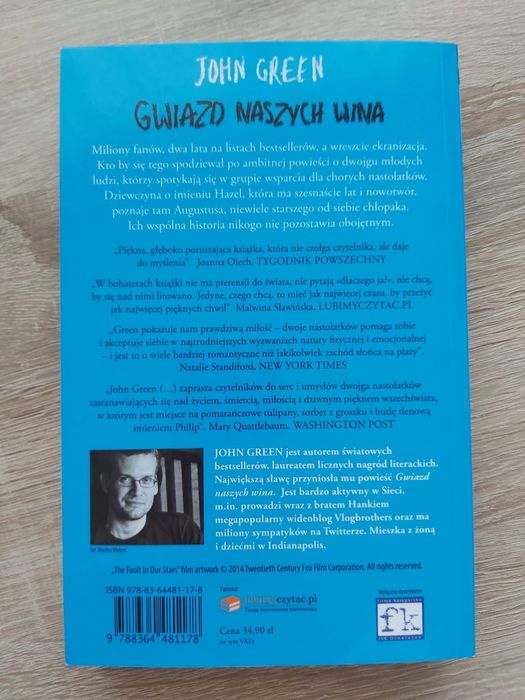 Książka John Green Gwiazd naszych wina