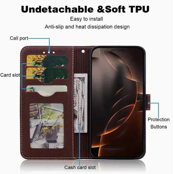 Чохол-книжка для телефону ZTE Blade A76 5G коричневий НОВИЙ