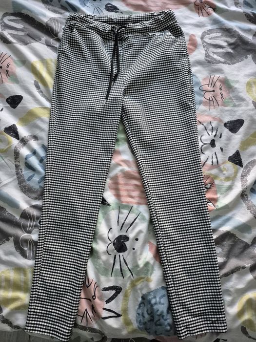 Garnitur damski made in italy w kratkę czarno biały marynarka  spodnie