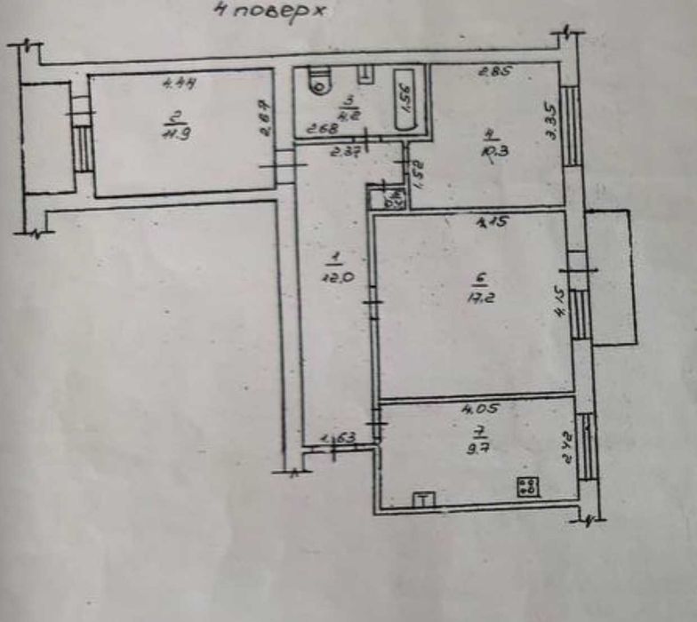 3-кімнатна квартира 68 м² .Рідкісна пропозиція на Черемушках.