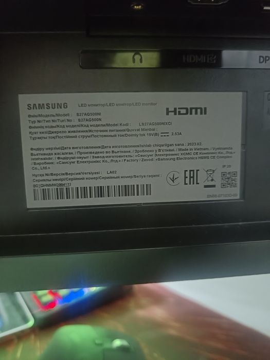 Монитор Монітор 27" Samsung Odyssey AG50 S27AG500NI