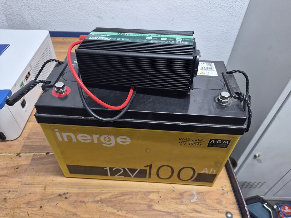 Zestaw: Nowa przetwornica Green Cell 12V 500W/1000W + Akumulator AGM 12V 100Ah