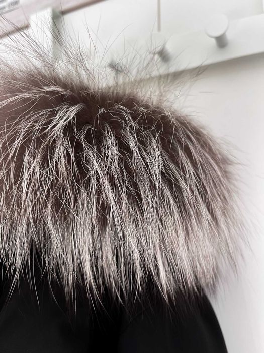 Luksusowa kurtka Mackage DIXON 2-w-1 Nordic Tech z puchu z futrem lisa